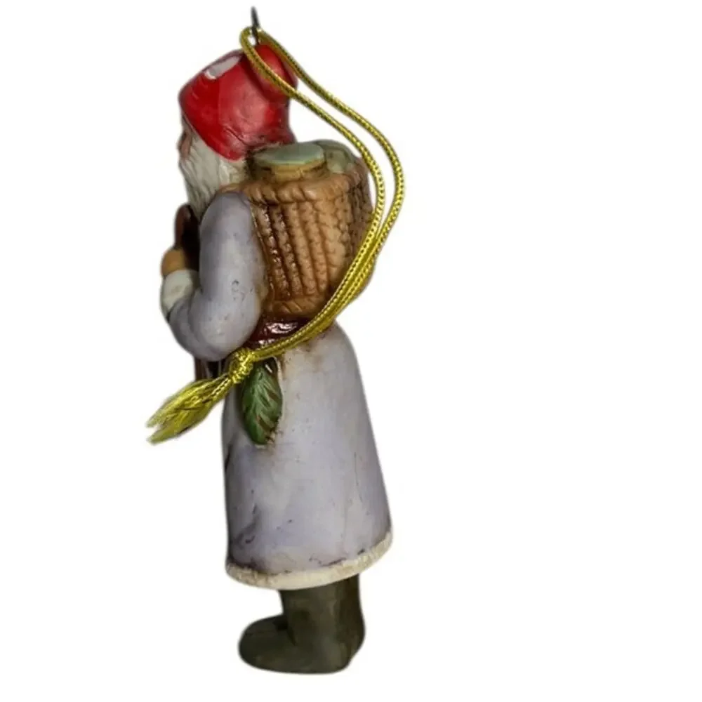 Vintage 1986 Schmid Porcelain Santa Ornament Christmas Figurine 4” Holiday